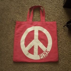 pink peace sign bag